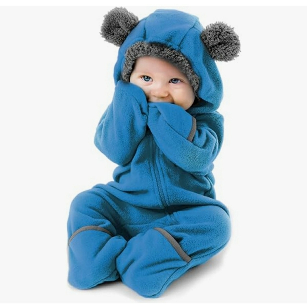 CUDDLE CLUB NWT Fleece Toddler 2T Bunting Suit - Blue/Grey